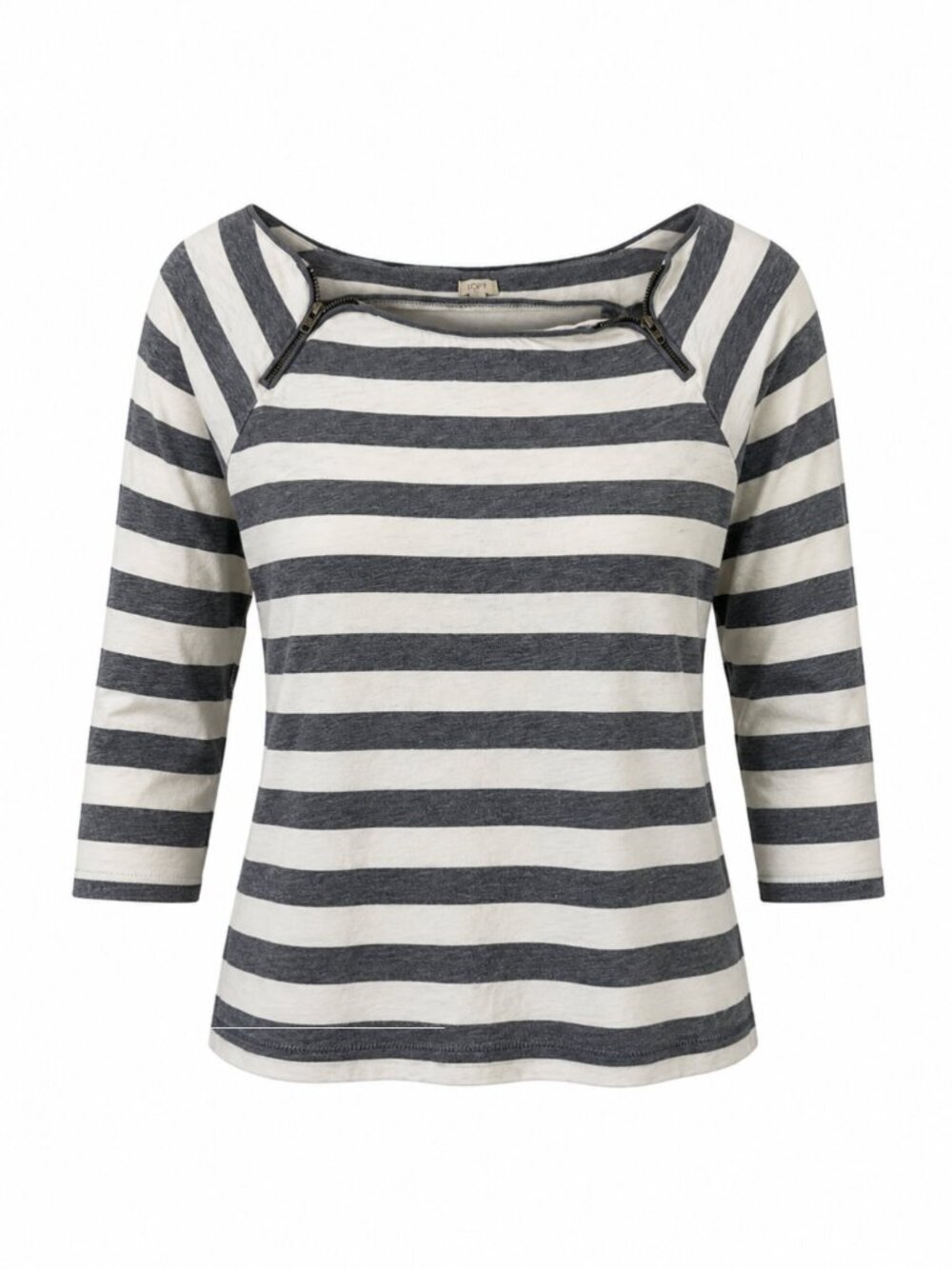 🛍️ 3/10 J.Crew Striped Boat Neck Long Sleeve Top Size M